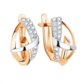 Серьги золотые с прелестными вставками. Вес 2,86 г. MG543