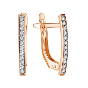 Серьги золотые с прелестными вставками. Вес 2,86 г. MG545