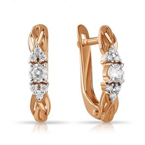 Серьги золотые с прелестными вставками. Вес 2,86 г. MG547