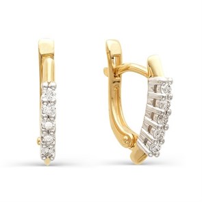 Серьги золотые с прелестными вставками. Вес 2,86 г. MG552
