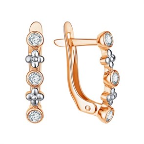 Серьги золотые с прелестными вставками. Вес 2,86 г. MG555