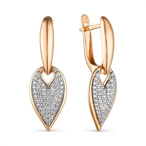 Серьги золотые с прелестными вставками. Вес 2,86 г. MG560