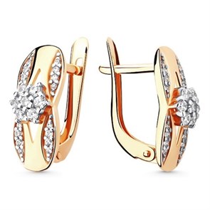Серьги золотые с прелестными вставками. Вес 2,86 г. MG562