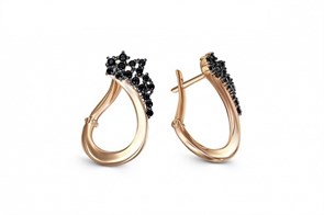 Серьги золотые с прелестными вставками. Вес 2,86 г. MG563