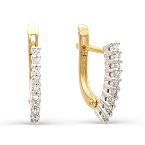 Серьги золотые с прелестными вставками. Вес 2,86 г. MG571
