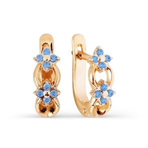 Серьги золотые с прелестными детскими вставками. Вес 2,86 г. MG648
