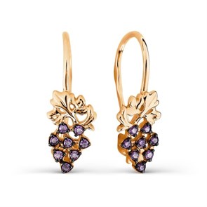 Серьги золотые с прелестными детскими вставками. Вес 2,86 г. MG649
