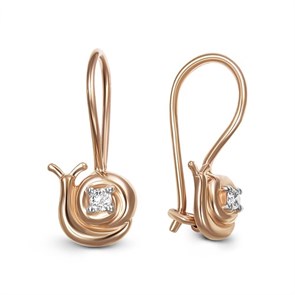 Серьги золотые с прелестными детскими вставками. Вес 2,86 г. MG651