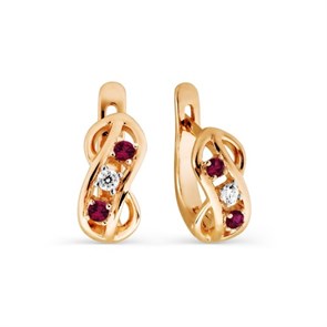 Серьги золотые с прелестными детскими вставками. Вес 2,86 г. MG653