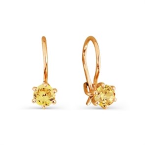 Серьги золотые с прелестными детскими вставками. Вес 2,86 г. MG654