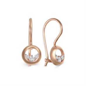 Серьги золотые с прелестными детскими вставками. Вес 2,86 г. MG655