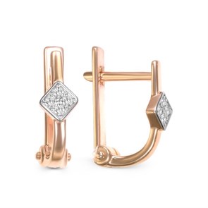 Серьги золотые с прелестными детскими вставками. Вес 2,86 г. MG657