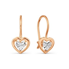 Серьги золотые с прелестными детскими вставками. Вес 2,86 г. MG660