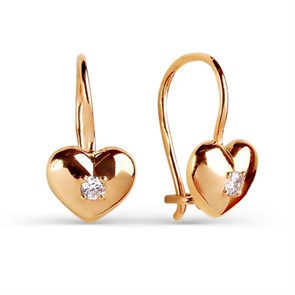 Серьги золотые с прелестными детскими вставками. Вес 2,86 г. MG661