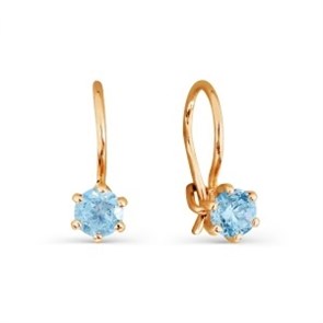 Серьги золотые с прелестными детскими вставками. Вес 2,86 г. MG662