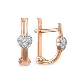 Серьги золотые с прелестными детскими вставками. Вес 2,86 г. MG663