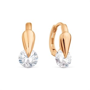 Серьги золотые с прелестными детскими вставками. Вес 2,86 г. MG664