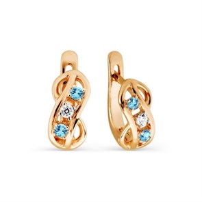 Серьги золотые с прелестными детскими вставками. Вес 2,86 г. MG665