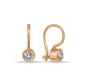 Серьги золотые с прелестными детскими вставками. Вес 2,86 г. MG668