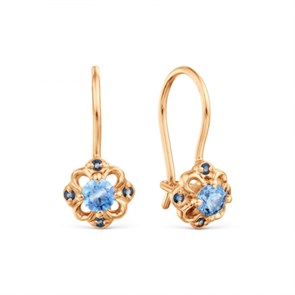 Серьги золотые с прелестными детскими вставками. Вес 2,86 г. MG670