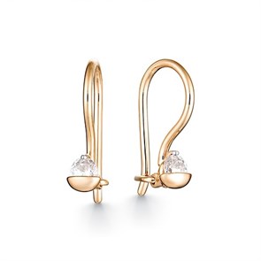Серьги золотые с прелестными детскими вставками. Вес 2,86 г. MG676