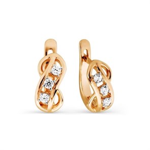 Серьги золотые с прелестными детскими вставками. Вес 2,86 г. MG680