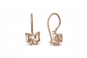 Серьги золотые с прелестными детскими вставками. Вес 2,86 г. MG683