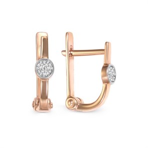 Серьги золотые с прелестными детскими вставками. Вес 2,86 г. MG685