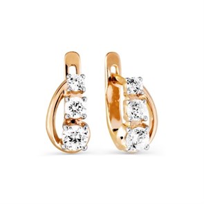 Серьги золотые с прелестными детскими вставками. Вес 2,86 г. MG687