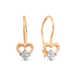 Серьги золотые с прелестными детскими вставками. Вес 2,86 г. MG689