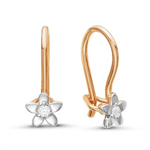 Серьги золотые с прелестными детскими вставками. Вес 2,86 г. MG690