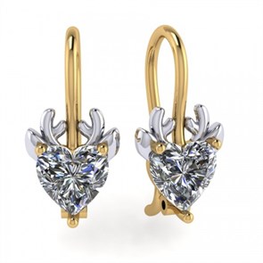 Серьги золотые с прелестными детскими вставками. Вес 2,86 г. MG693
