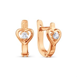 Серьги золотые с прелестными детскими вставками. Вес 2,86 г. MG695