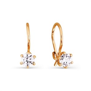 Серьги золотые с прелестными детскими вставками. Вес 2,86 г. MG696