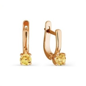 Серьги золотые с прелестными детскими вставками. Вес 2,86 г. MG698