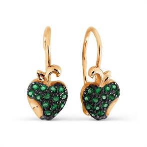 Серьги золотые с прелестными детскими вставками. Вес 2,86 г. MG700