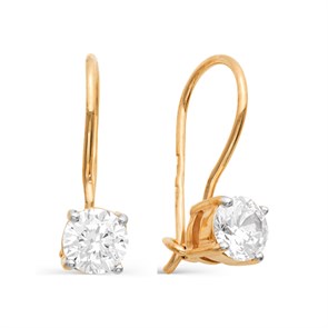 Серьги золотые с прелестными детскими вставками. Вес 2,86 г. MG702