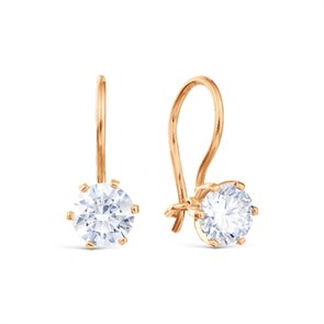 Серьги золотые с прелестными детскими вставками. Вес 2,86 г. MG705