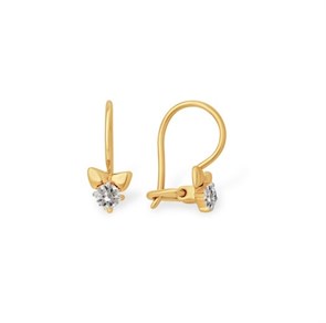 Серьги золотые с прелестными детскими вставками. Вес 2,86 г. MG708