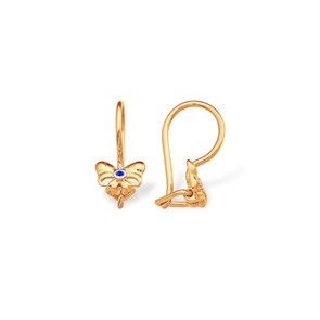 Серьги золотые с прелестными детскими вставками. Вес 2,86 г. MG714