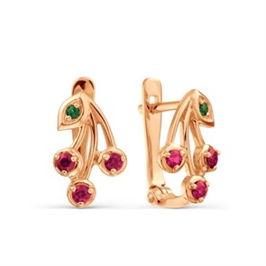 Серьги золотые с прелестными детскими вставками. Вес 2,86 г. MG716