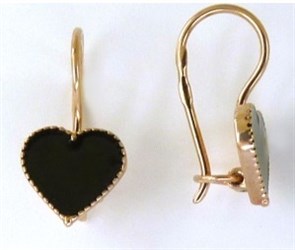 Серьги золотые с прелестными детскими вставками. Вес 2,86 г. MG717