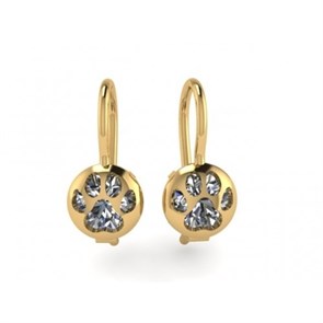 Серьги золотые с прелестными детскими вставками. Вес 2,86 г. MG718
