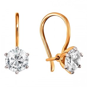 Серьги золотые с прелестными детскими вставками. Вес 2,86 г. MG721
