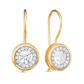 Серьги золотые с прелестными детскими вставками. Вес 2,86 г. MG723