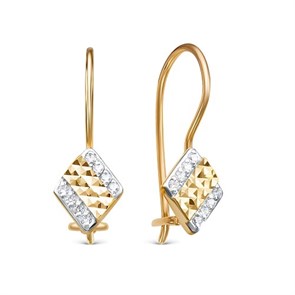 Серьги золотые с прелестными детскими вставками. Вес 2,86 г. MG724