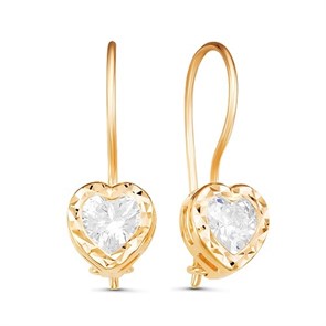 Серьги золотые с прелестными детскими вставками. Вес 2,86 г. MG728