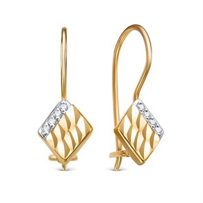 Серьги золотые с прелестными детскими вставками. Вес 2,86 г. MG729