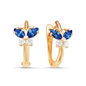 Серьги золотые с прелестными детскими вставками. Вес 2,86 г. MG732