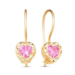 Серьги золотые с прелестными детскими вставками. Вес 2,86 г. MG734